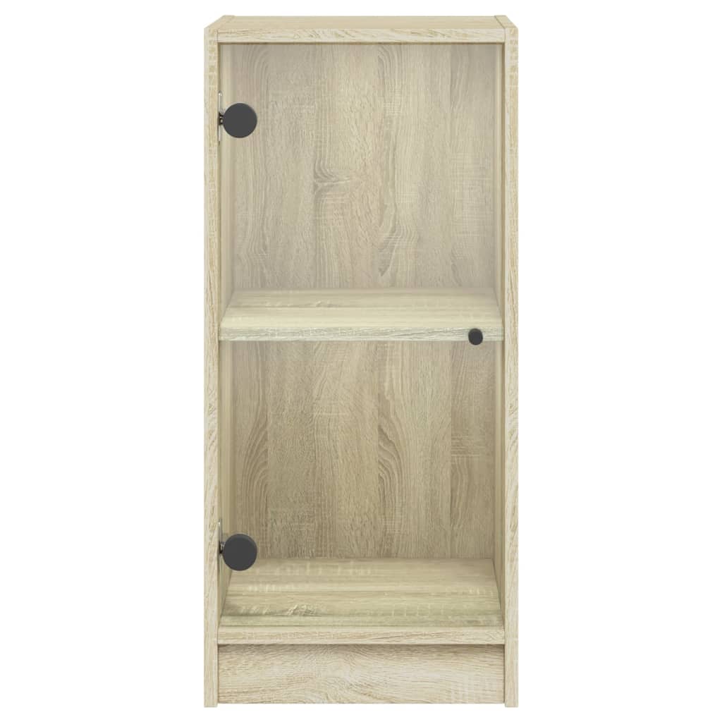 vidaXL Βοηθητικό Ντουλάπι Sonoma Δρυς 35x37x75,5εκ. με Γυάλινες Πόρτες