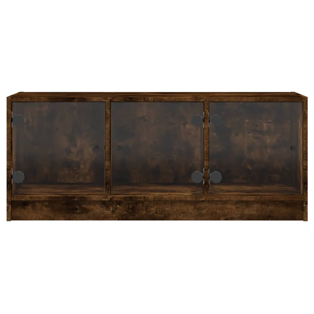 vidaXL Έπιπλο Τηλεόρασης Καπνιστή Δρυς 102x37x42 εκ. Γυάλινες Πόρτες