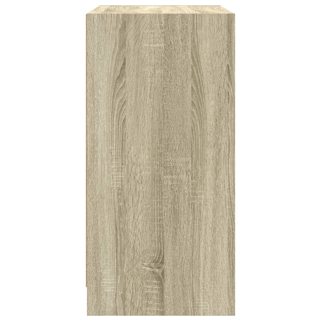 vidaXL Βοηθητικό Ντουλάπι Sonoma Δρυς 68x37x75,5εκ. με Γυάλινες Πόρτες