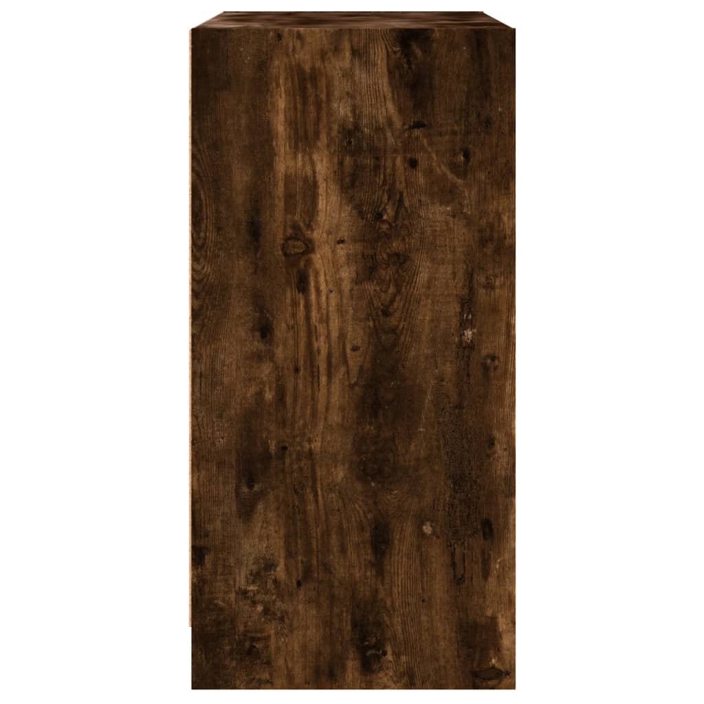 vidaXL Βοηθητικό Ντουλάπι Καπνιστή Δρυς 68x37x75,5 εκ. Γυάλινες Πόρτες