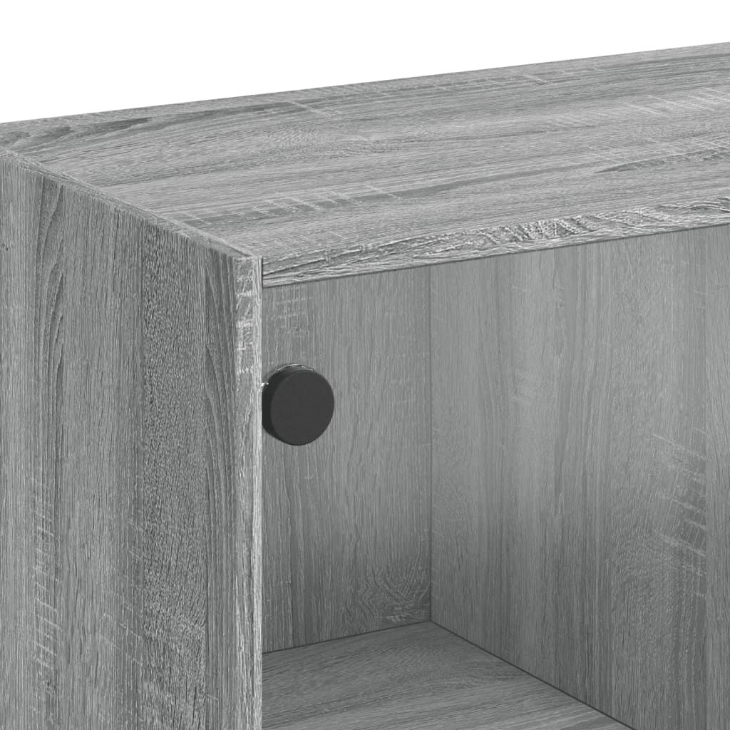 vidaXL Βοηθητικό Ντουλάπι Sonoma Γκρι 68x37x75,5εκ. με Γυάλινες Πόρτες