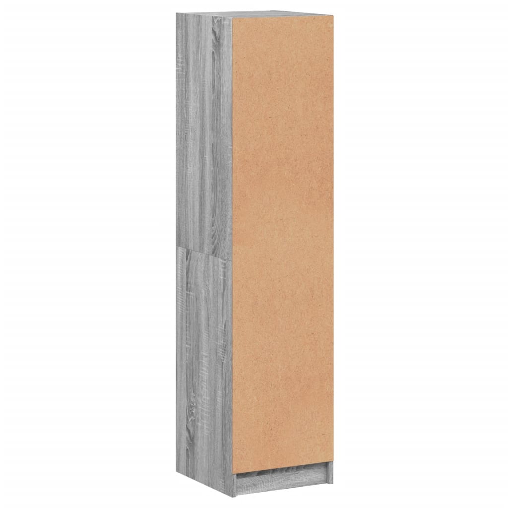 vidaXL Ντουλάπι Γκρι Sonoma 35x37x142 εκ. με Γυάλινες Πόρτες