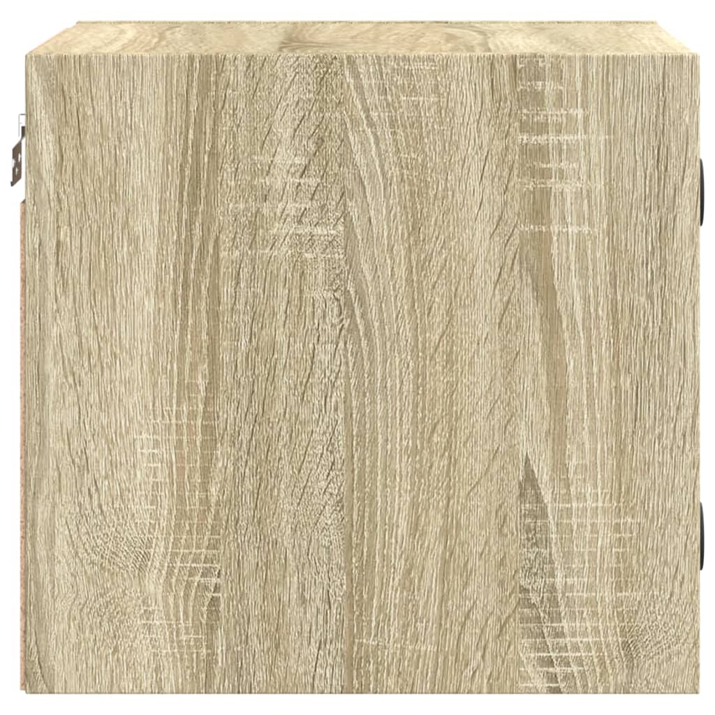 vidaXL Κομοδίνο Sonoma Δρυς 35x37x35 εκ. με Γυάλινη Πόρτα