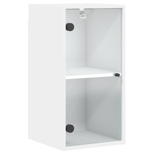 vidaXL Ντουλάπι Τοίχου Λευκό 35x37x68,5 εκ. με Γυάλινες Πόρτες