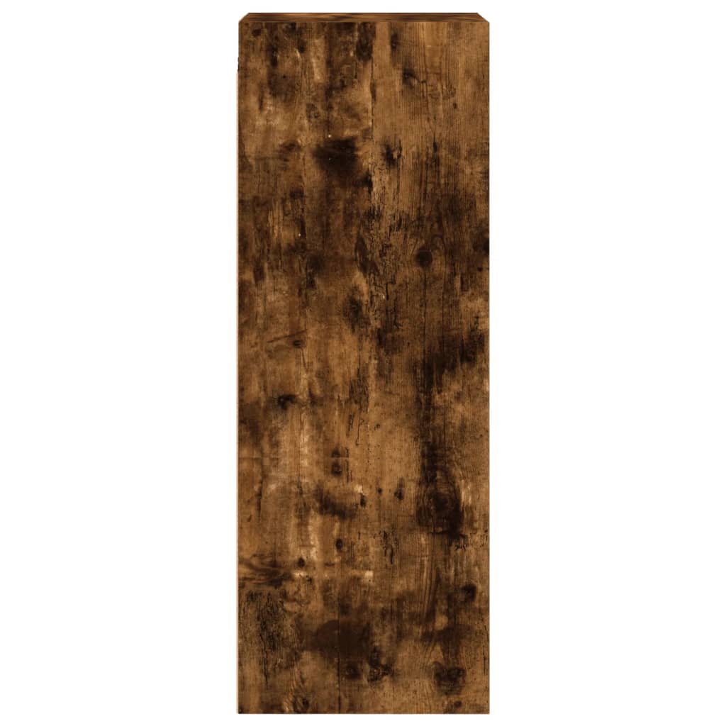 vidaXL Ντουλάπι Τοίχου Καπνιστή Δρυς 35x37x100 εκ. Γυάλινες Πόρτες