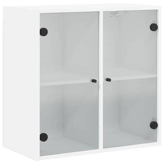 vidaXL Ντουλάπι Τοίχου Λευκό 68x37x68,5 εκ. με Γυάλινες Πόρτες
