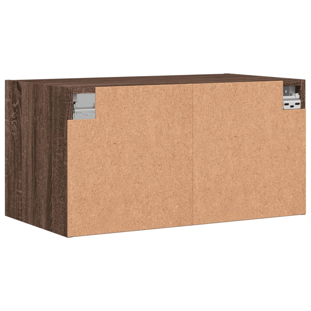 vidaXL Κομοδίνα 2 τεμ. Καφέ Δρυς 68,5x37x35 εκ. με Γυάλινες Πόρτες