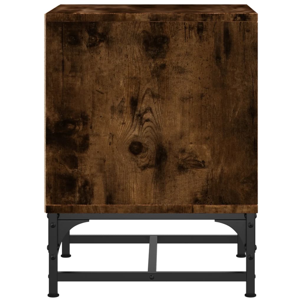 vidaXL Κομοδίνα 2 τεμ. Καπνιστή Δρυς 35x37x50 εκ. με Γυάλινες Πόρτες