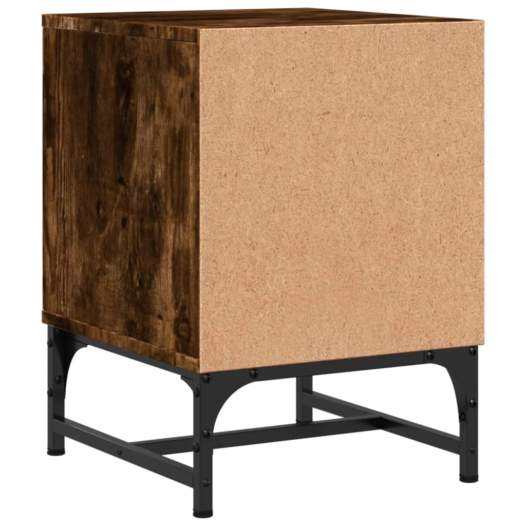 vidaXL Κομοδίνα 2 τεμ. Καπνιστή Δρυς 35x37x50 εκ. με Γυάλινες Πόρτες