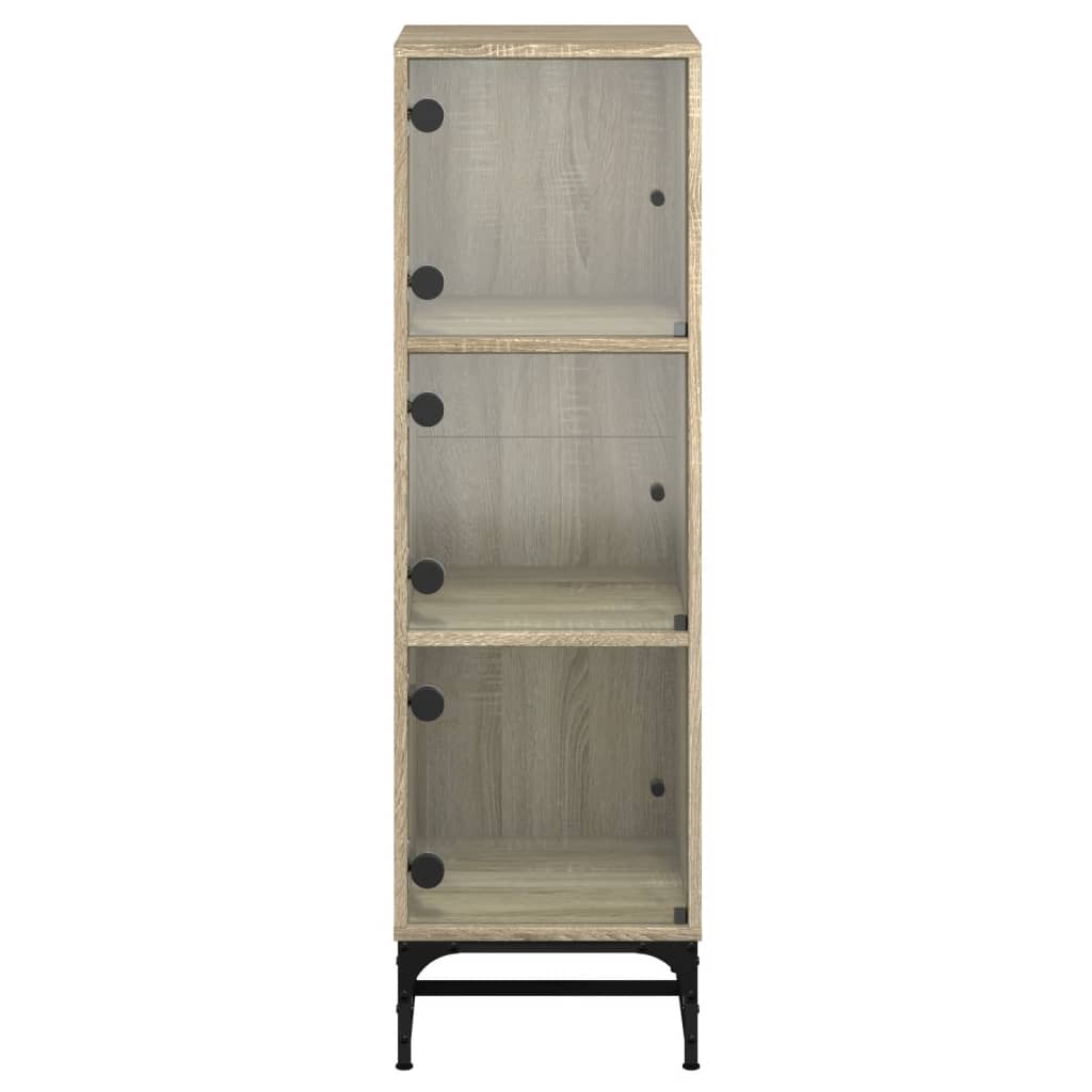 vidaXL Ντουλάπι Sonoma Δρυς 35 x 37 x 120 εκ. με Γυάλινες Πόρτες