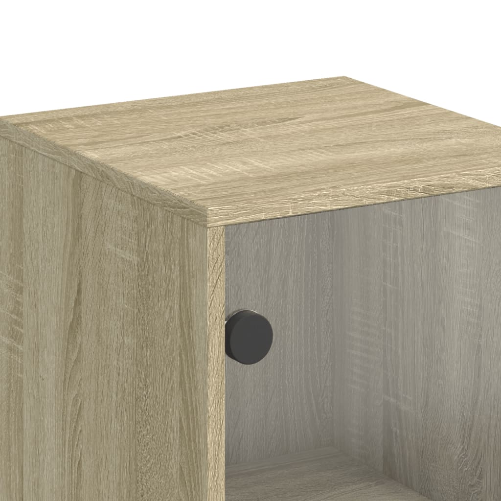 vidaXL Ντουλάπι Sonoma Δρυς 35 x 37 x 120 εκ. με Γυάλινες Πόρτες