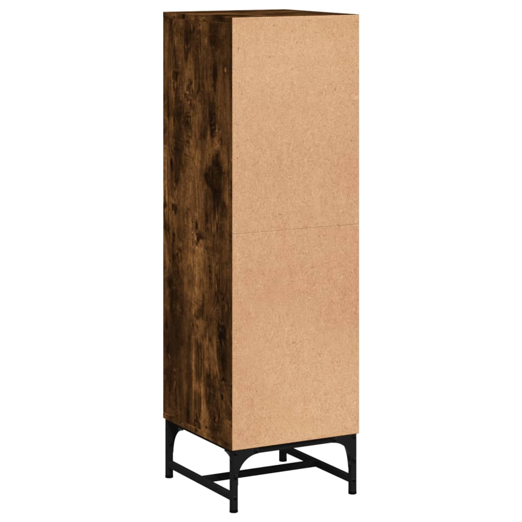 vidaXL Ντουλάπι Καπνιστή Δρυς 35x37x120 εκ. με Γυάλινες Πόρτες