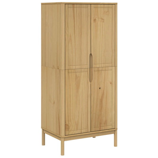 vidaXL Ντουλάπα FLORO Καφέ 77 x 53 x 171 εκ. από Μασίφ Ξύλο Πεύκου