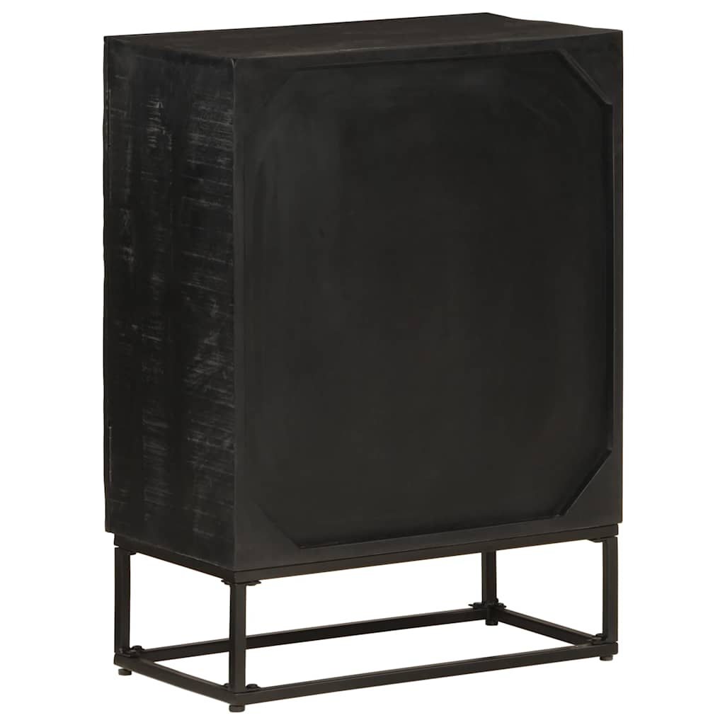 vidaXL Ντουλάπι Μαύρο 55x30x76 εκ. από Μασίφ Ξύλο Μάνγκο και Σίδηρο