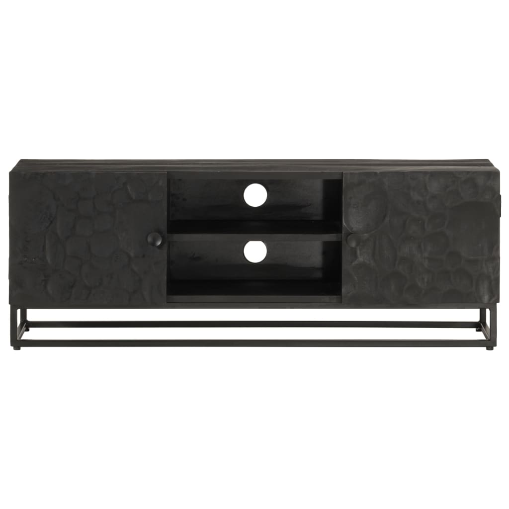 vidaXL Έπιπλο Τηλεόρασης Μαύρο 110x30x40εκ.Μασίφ Ξύλο Μάνγκο & Σίδηρος