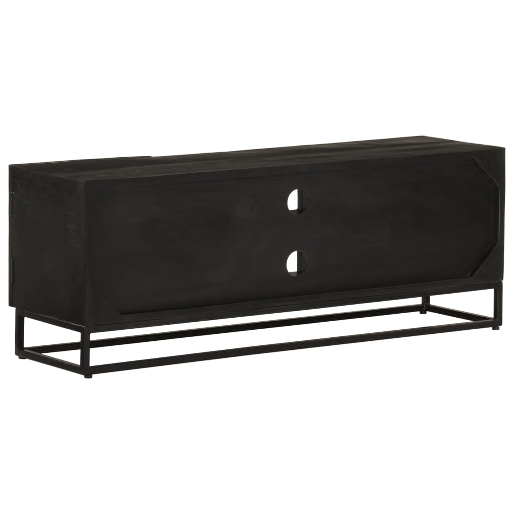 vidaXL Έπιπλο Τηλεόρασης Μαύρο 110x30x40εκ.Μασίφ Ξύλο Μάνγκο & Σίδηρος