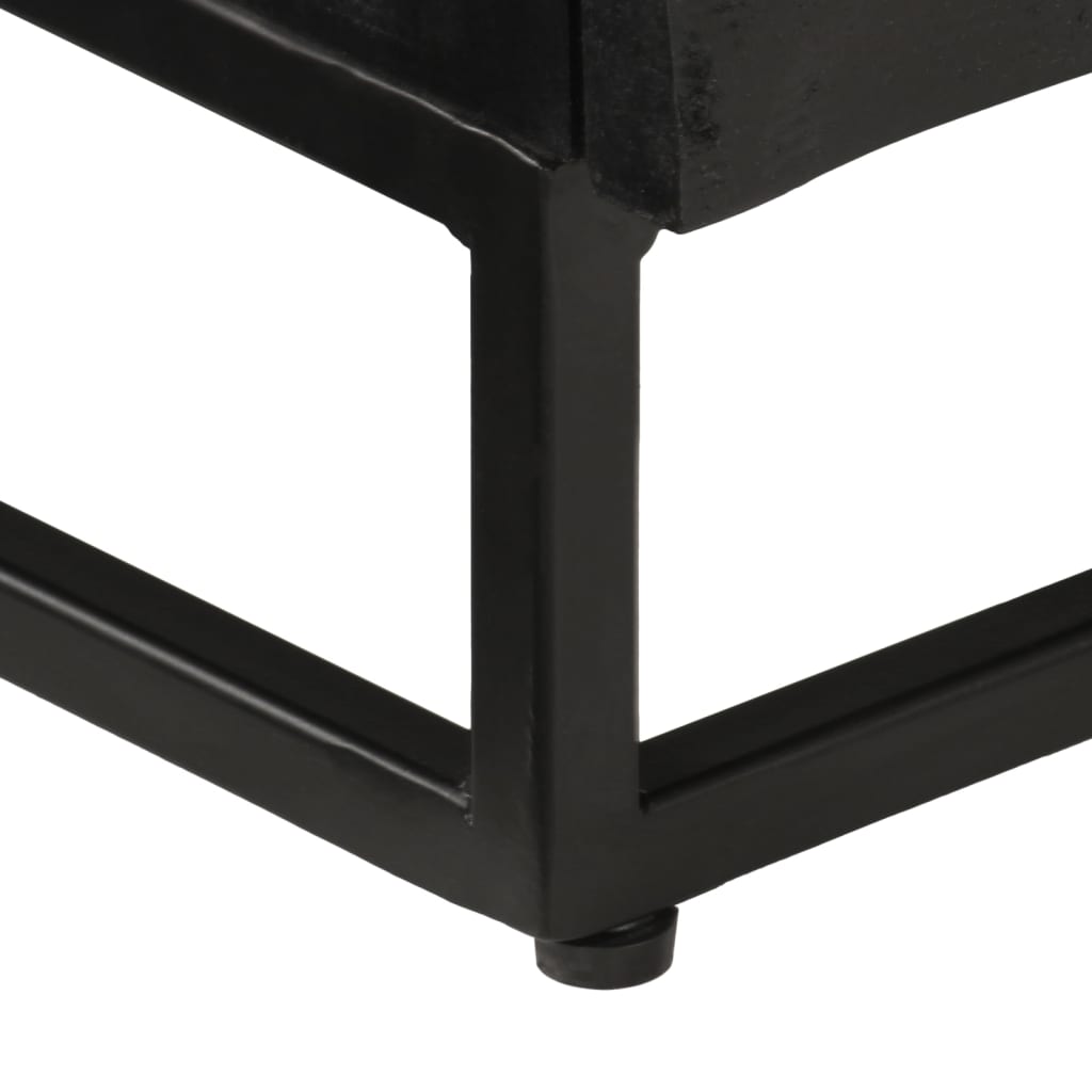vidaXL Έπιπλο Τηλεόρασης Μαύρο 110x30x40εκ.Μασίφ Ξύλο Μάνγκο & Σίδηρος