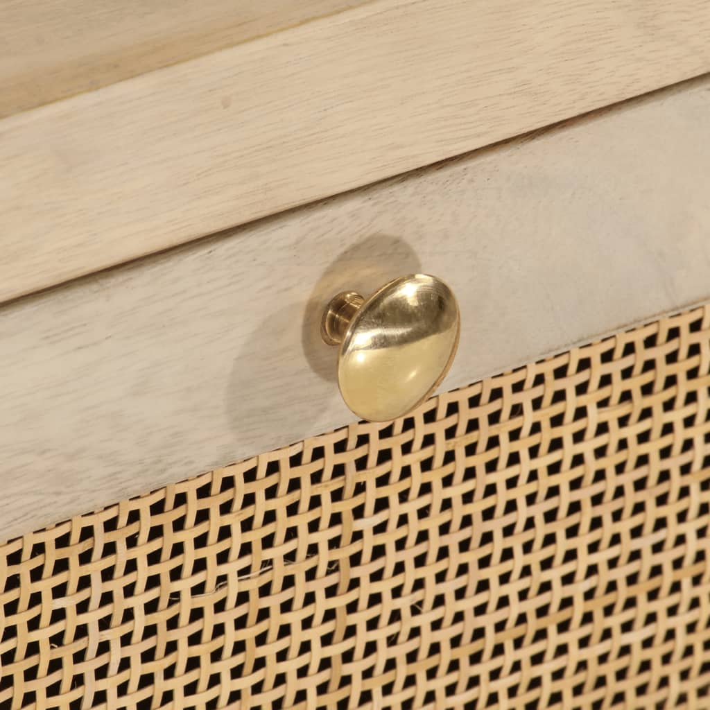 vidaXL Κομοδίνο 40 x 30 x 50 εκ. από Μασίφ Ξύλο Μάνγκο και Σίδηρο