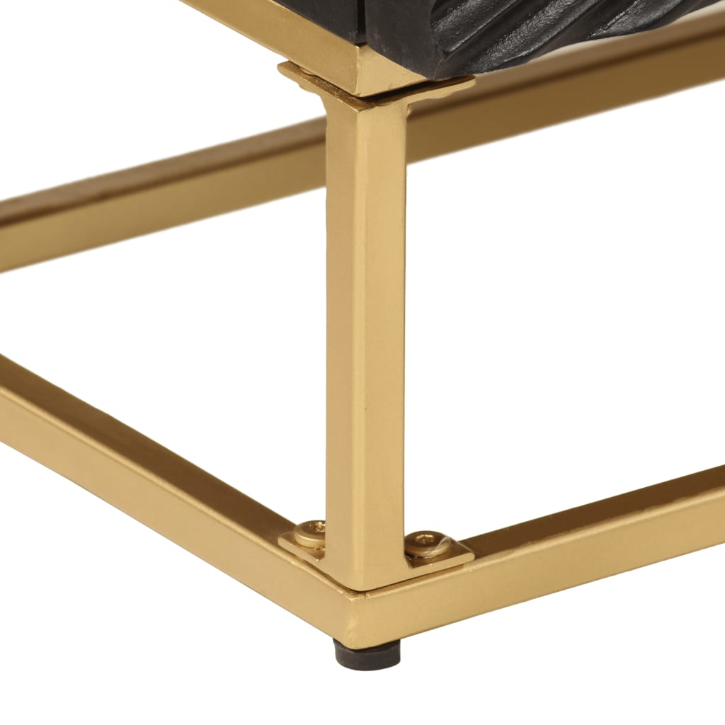 vidaXL Συρταριέρα Μαύρη 55x30x76 εκ. από Μασίφ Ξύλο Μάνγκο & Σίδηρο