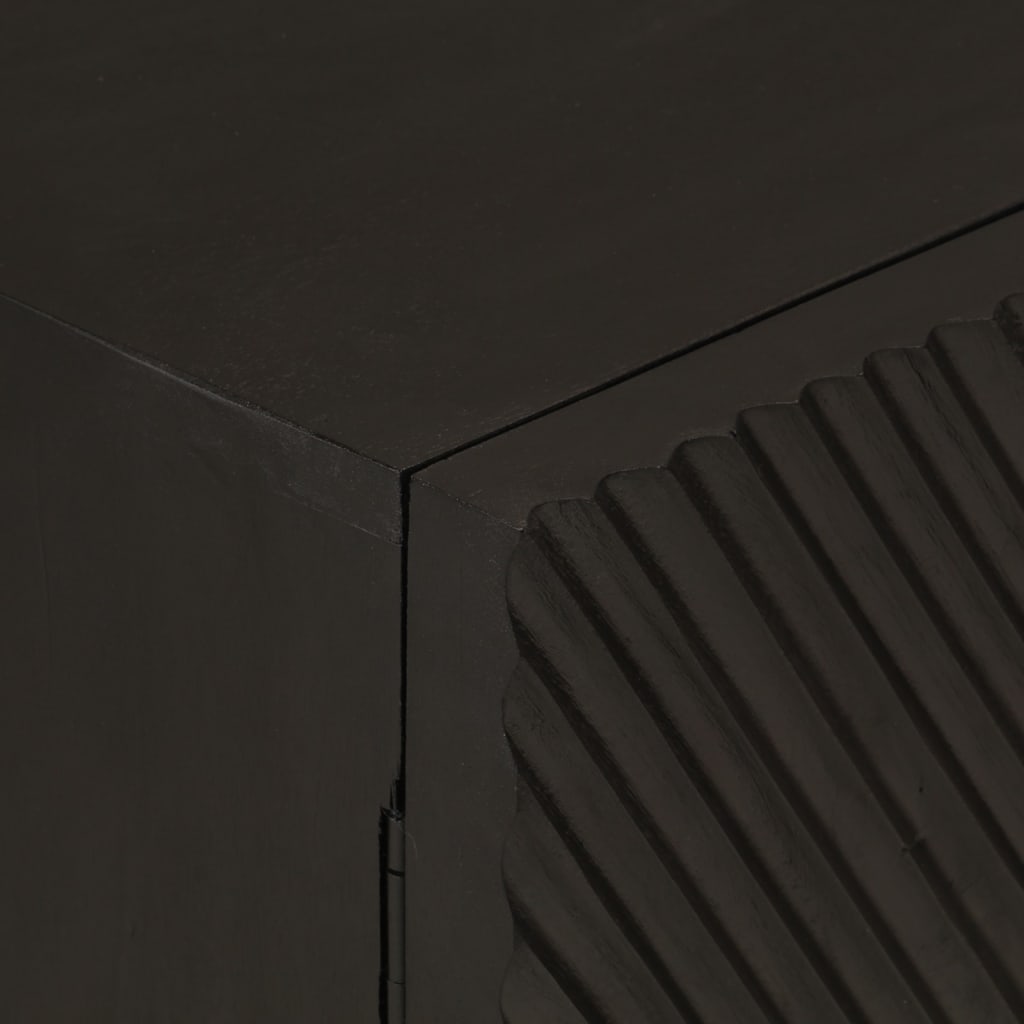 vidaXL Ντουλάπι Μαύρο 55x30x76 εκ. από Μασίφ Ξύλο Μάνγκο και Σίδηρο