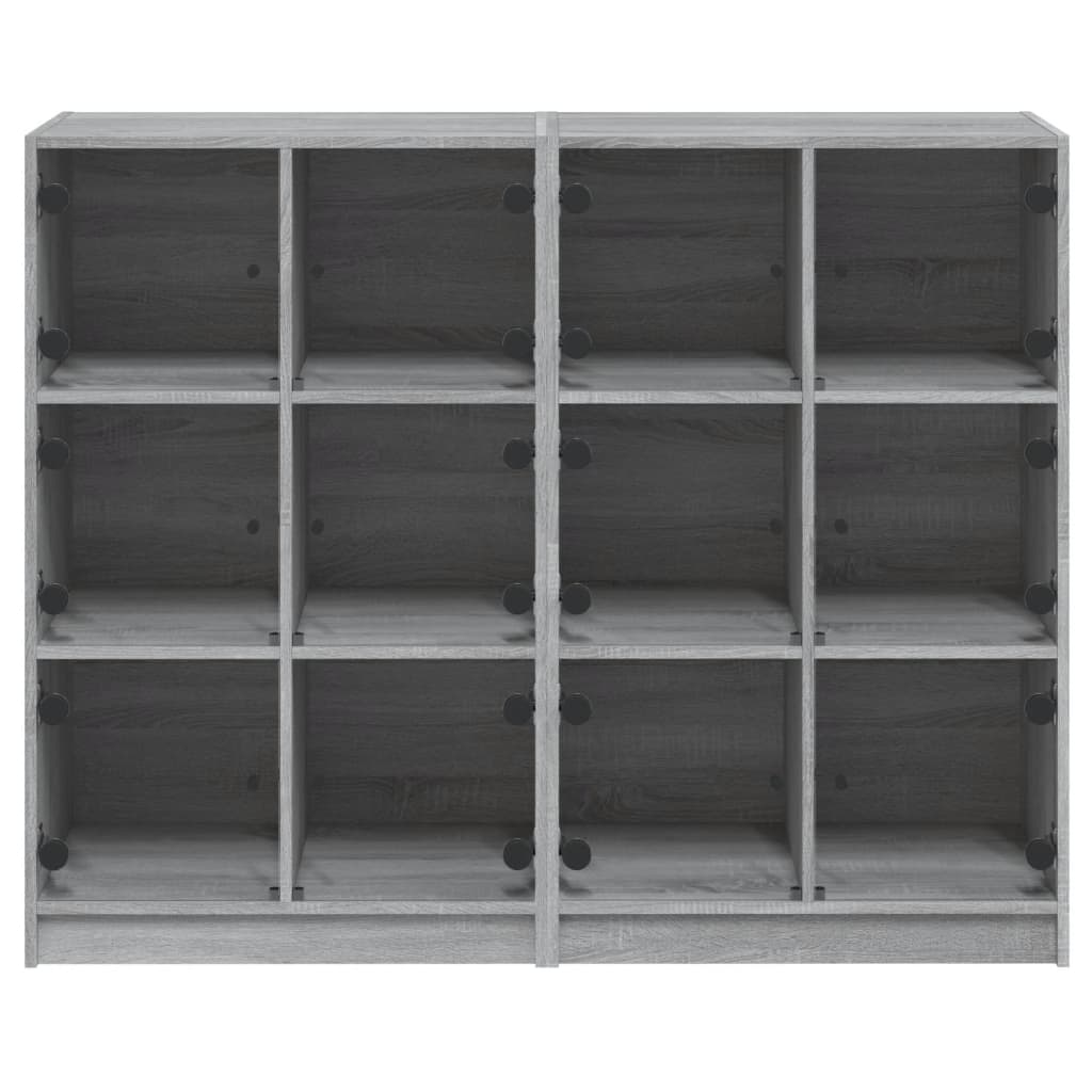 vidaXL Βιβλιοθήκη με Πόρτες Γκρι Sonoma 136x37x109 εκ. Επεξ. Ξύλο