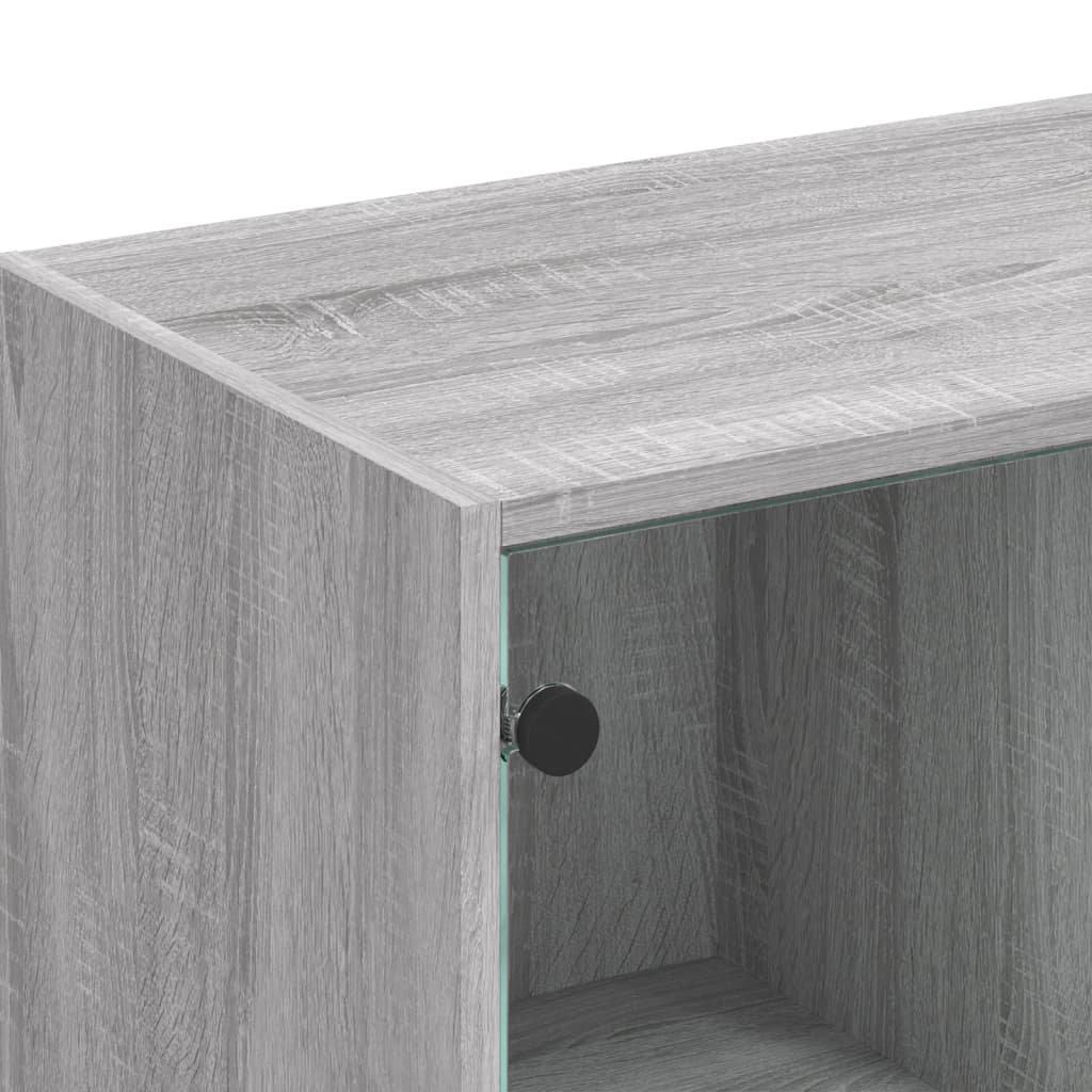 vidaXL Βιβλιοθήκη με Πόρτες Γκρι Sonoma 136x37x109 εκ. Επεξ. Ξύλο