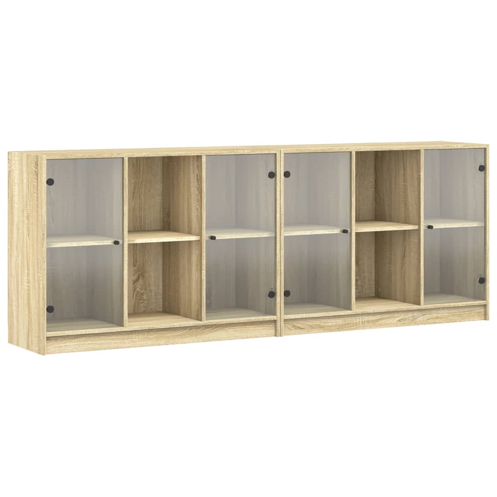vidaXL Βιβλιοθήκη με Πόρτες Sonoma Δρυς 204x37x75 εκ. Επεξ. Ξύλο