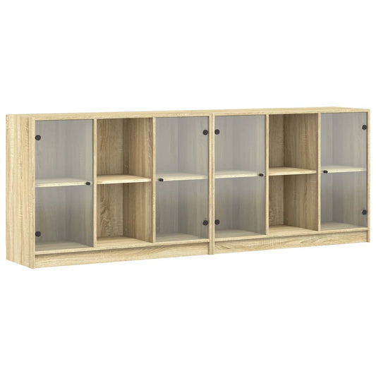 vidaXL Βιβλιοθήκη με Πόρτες Sonoma Δρυς 204x37x75 εκ. Επεξ. Ξύλο