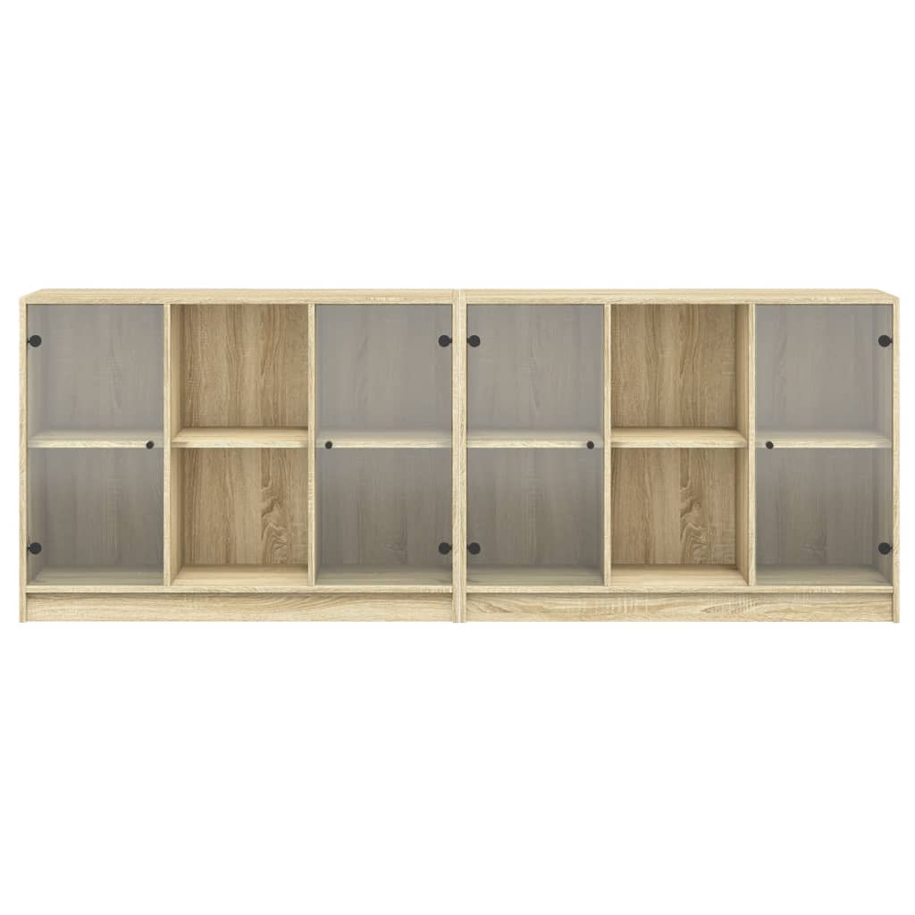 vidaXL Βιβλιοθήκη με Πόρτες Sonoma Δρυς 204x37x75 εκ. Επεξ. Ξύλο