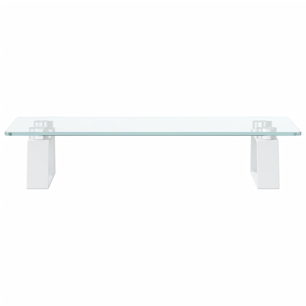 vidaXL Βάση Οθόνης Λευκή 40 x 20 x 8 εκ. από Ψημένο Γυαλί και Μέταλλο