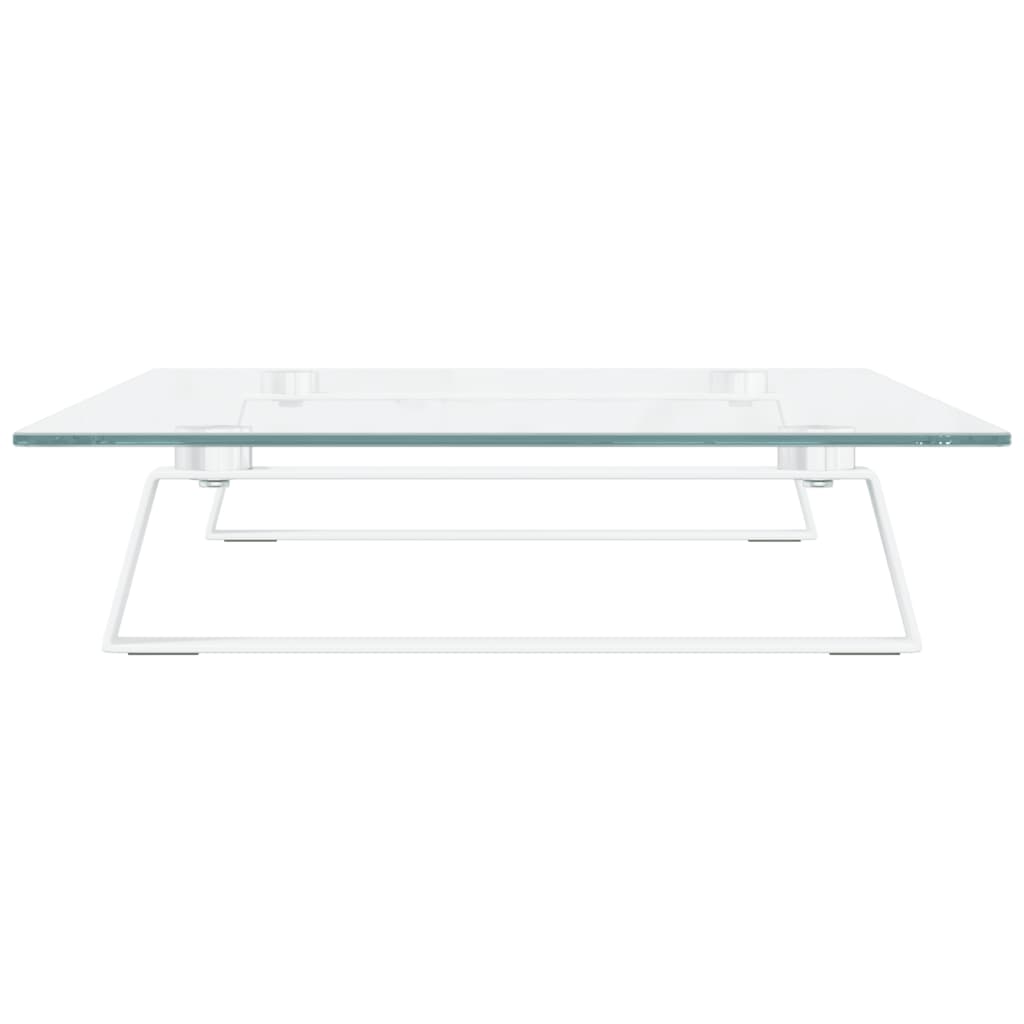 vidaXL Βάση Οθόνης Λευκή 60 x 35 x 8 εκ. από Ψημένο Γυαλί και Μέταλλο