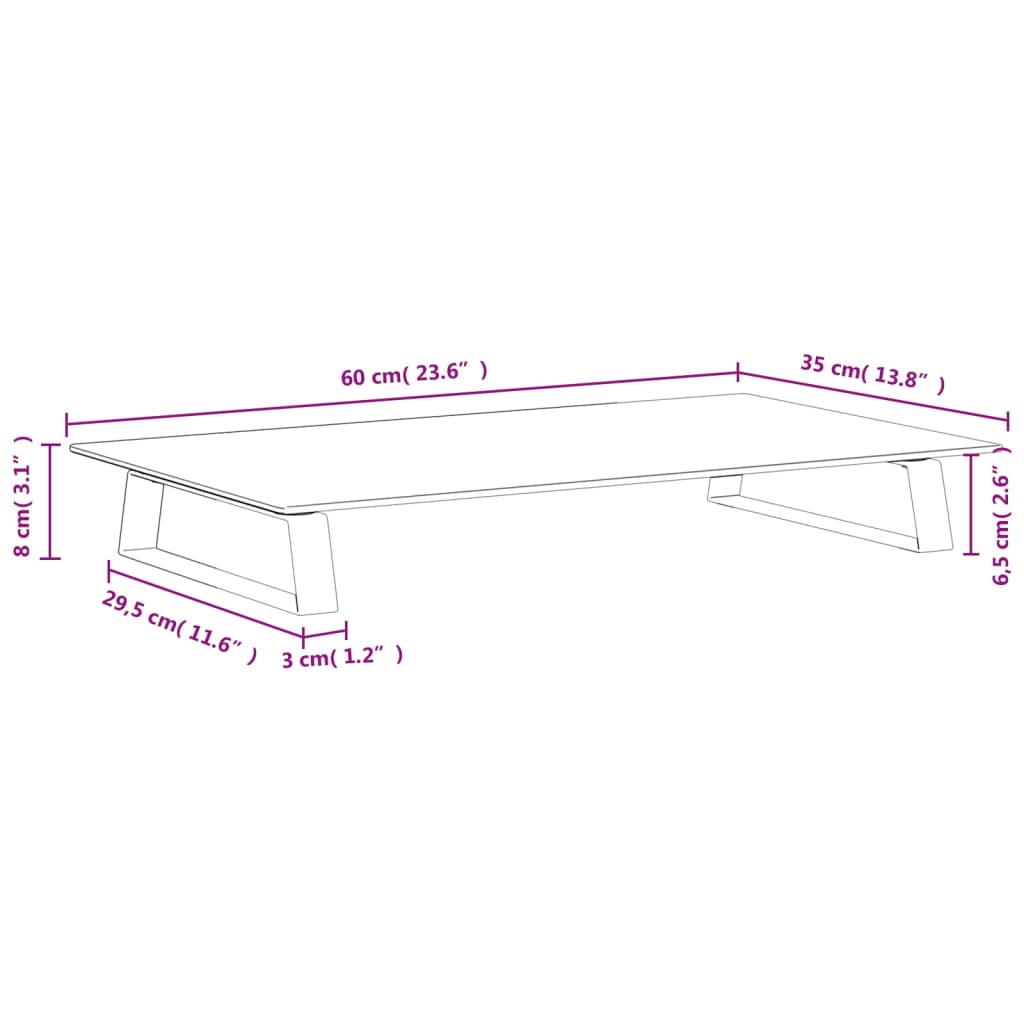 vidaXL Βάση Οθόνης Λευκή 60 x 35 x 8 εκ. από Ψημένο Γυαλί και Μέταλλο
