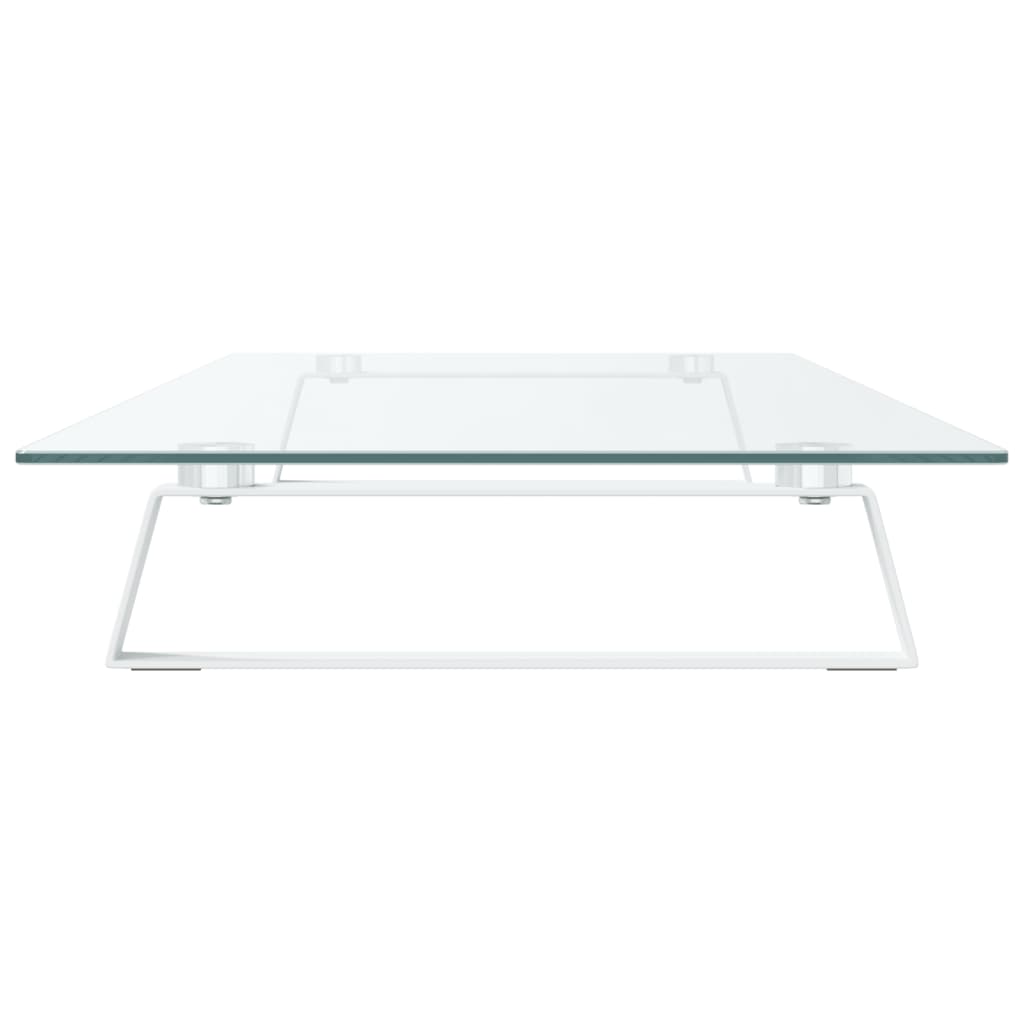 vidaXL Βάση Οθόνης Λευκή 100 x 35 x 8 εκ. από Ψημένο Γυαλί και Μέταλλο
