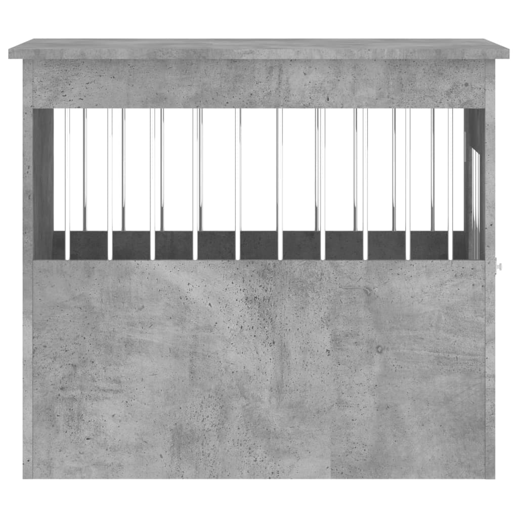 vidaXL Κλουβί Σκύλου Γκρι Σκυροδεμ. 55x75x65 εκ. από Επεξεργ. Ξύλο