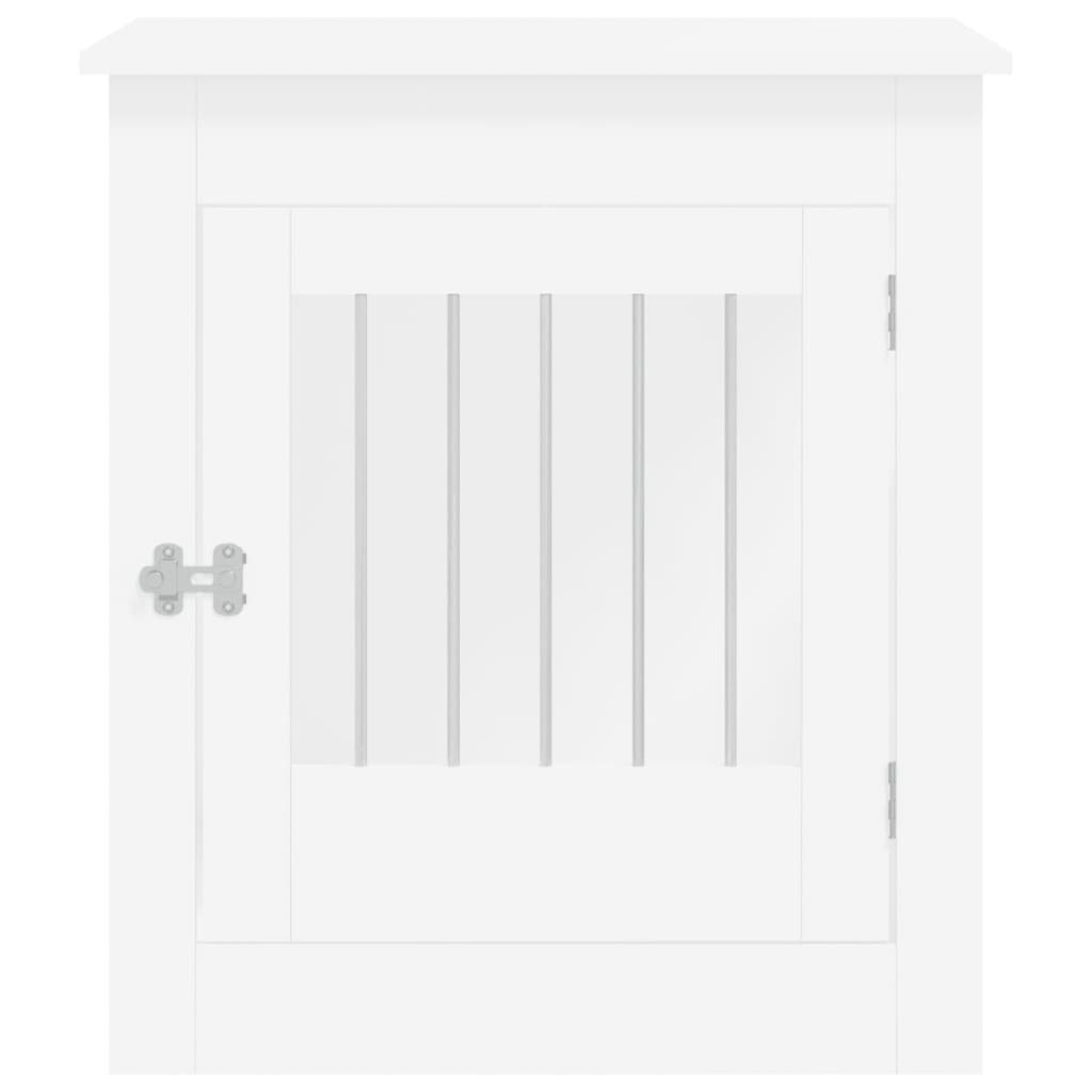 vidaXL Κλουβί Σκύλου Λευκό 64,5x80x71 εκ. από Επεξεργασμένο Ξύλο