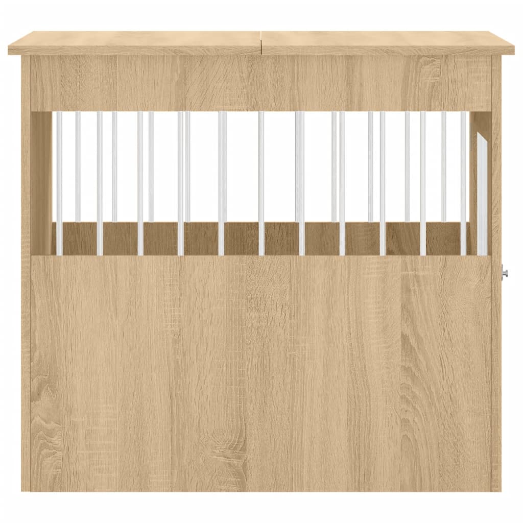 vidaXL Κλουβί Σκύλου Sonoma Δρυς 64,5 x 80 x 71 εκ. από Επεξεργ. Ξύλο