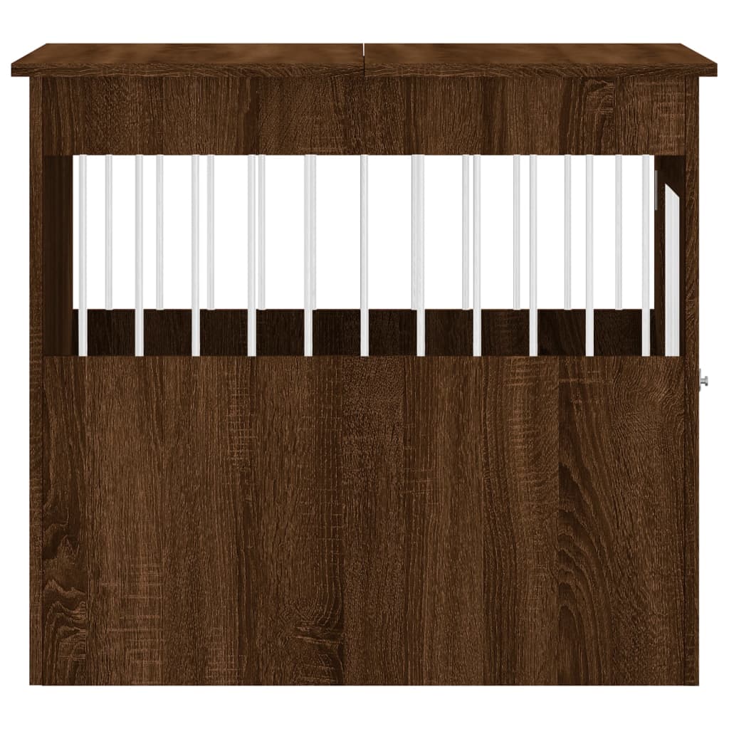 vidaXL Κλουβί Σκύλου Καφέ Δρυς 64,5 x 80 x 71 εκ. από Επεξεργ. Ξύλο