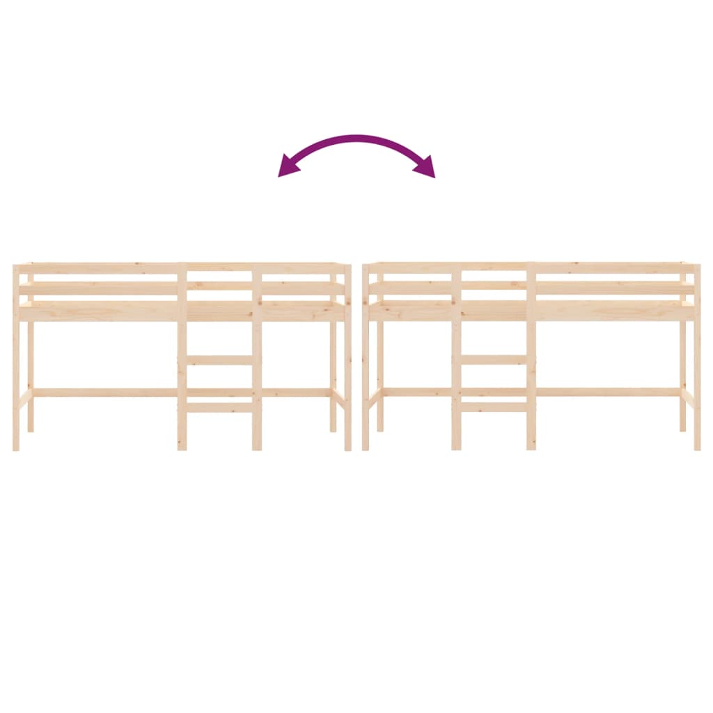 vidaXL Υπερυψ. Κρεβάτι Παιδικό με Σκάλα 90 x 200 εκ. Μασίφ Ξύλο Πεύκου