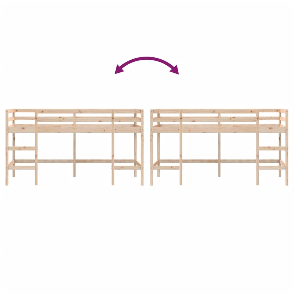 vidaXL Υπερυψ. Κρεβάτι Παιδικό με Σκάλα 80 x 200 εκ. Μασίφ Ξύλο Πεύκου