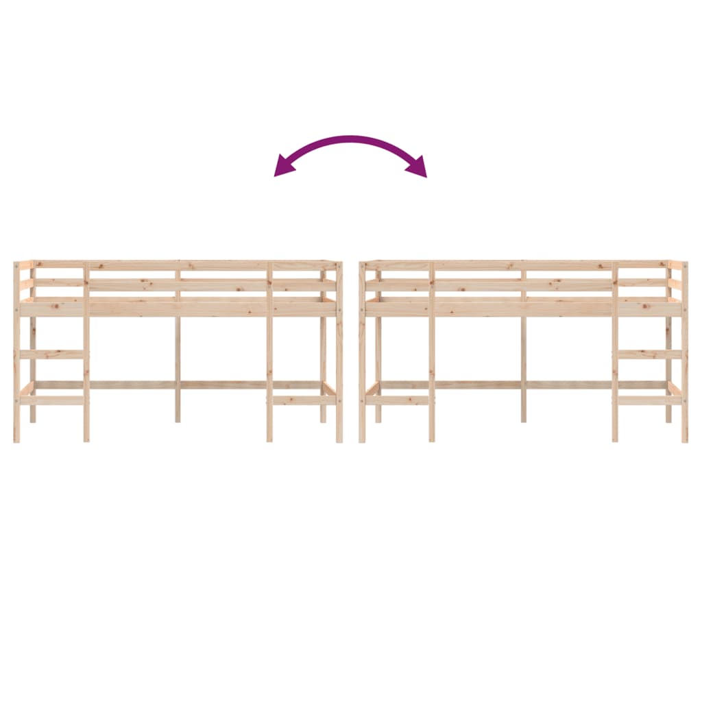 vidaXL Υπερυψ. Κρεβάτι Παιδικό με Σκάλα 90 x 200 εκ. Μασίφ Ξύλο Πεύκου