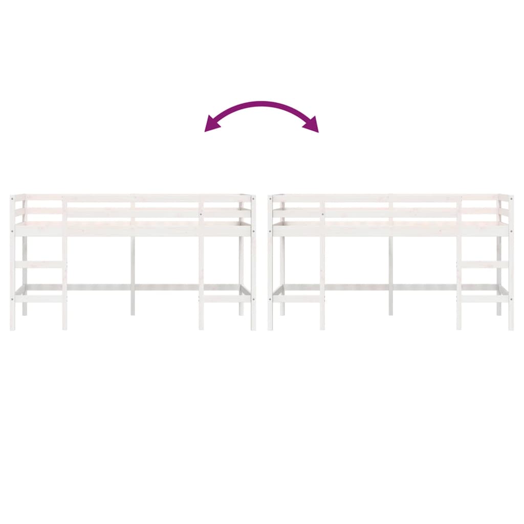 vidaXL Υπερυψ. Κρεβάτι Παιδικό με Σκάλα 90 x 190 εκ. Μασίφ Ξύλο Πεύκου