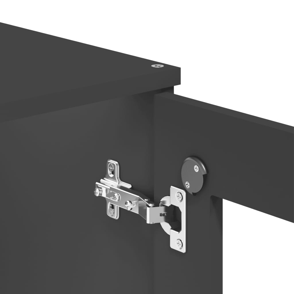 vidaXL Ντουλάπι Ψηλό VIKEN Ανθρακί Γκρι 80x40x200εκ. Μασίφ Ξύλο Πεύκου