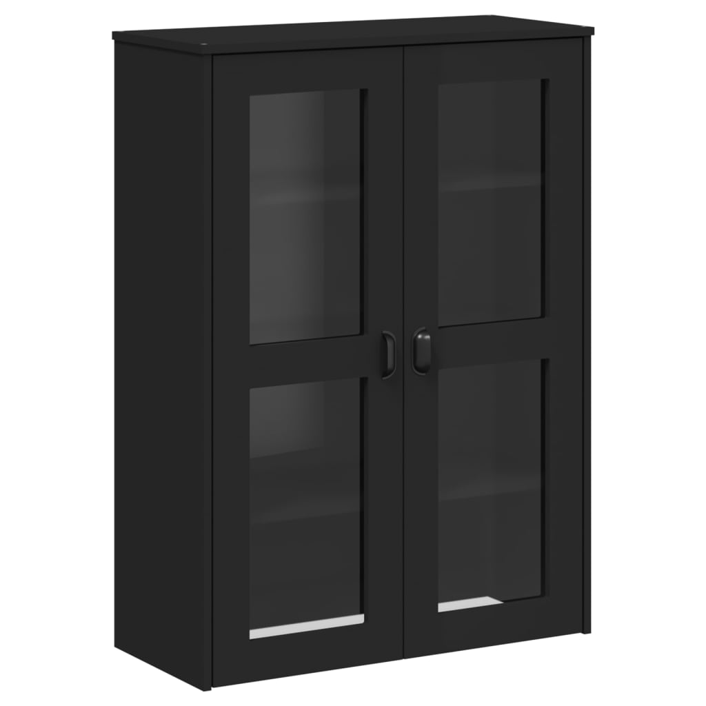 vidaXL Ντουλάπι Ψηλό VIKEN Μαύρος 80x40x190 εκ. από Μασίφ Ξύλο Πεύκου