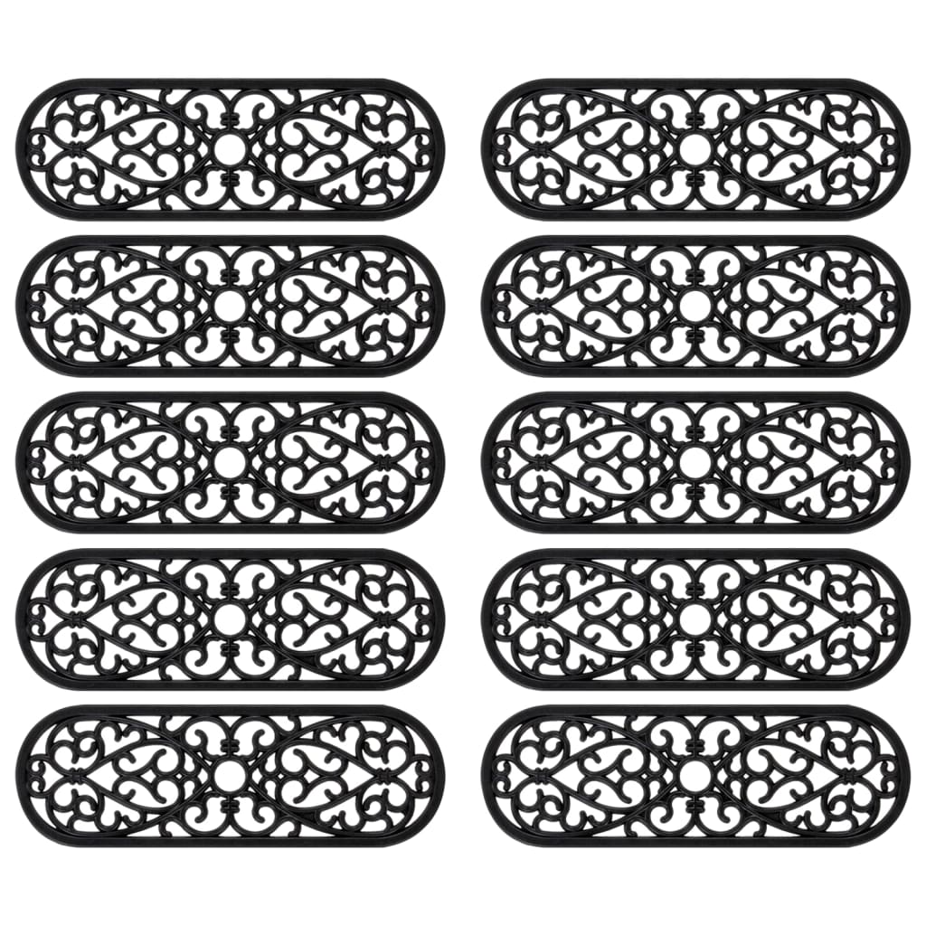 vidaXL Πατάκια Σκάλας 10 τεμ. 25 x 75 εκ. από Καουτσούκ