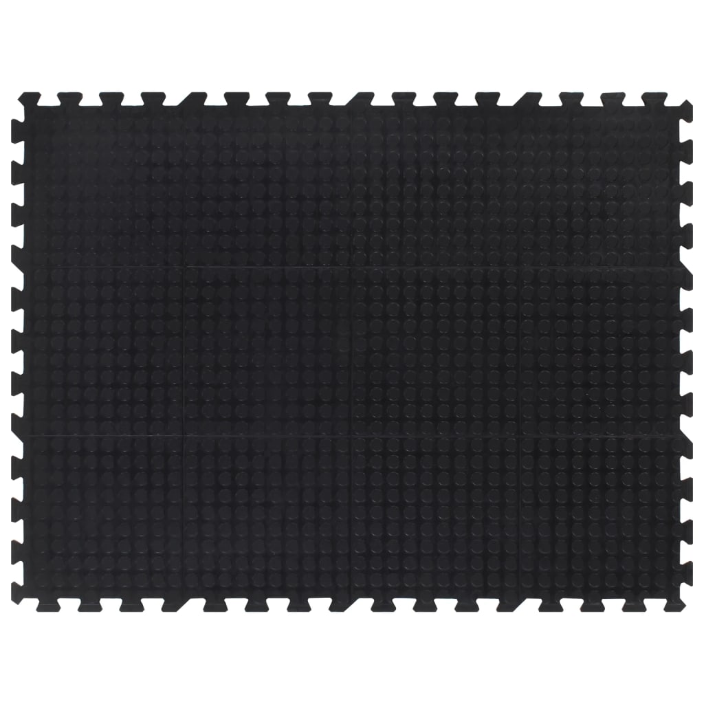 vidaXL Δάπεδο Προστασίας Παζλ Μαύρο 12 χιλ. 90 x 120 εκ. Καουτσουκ
