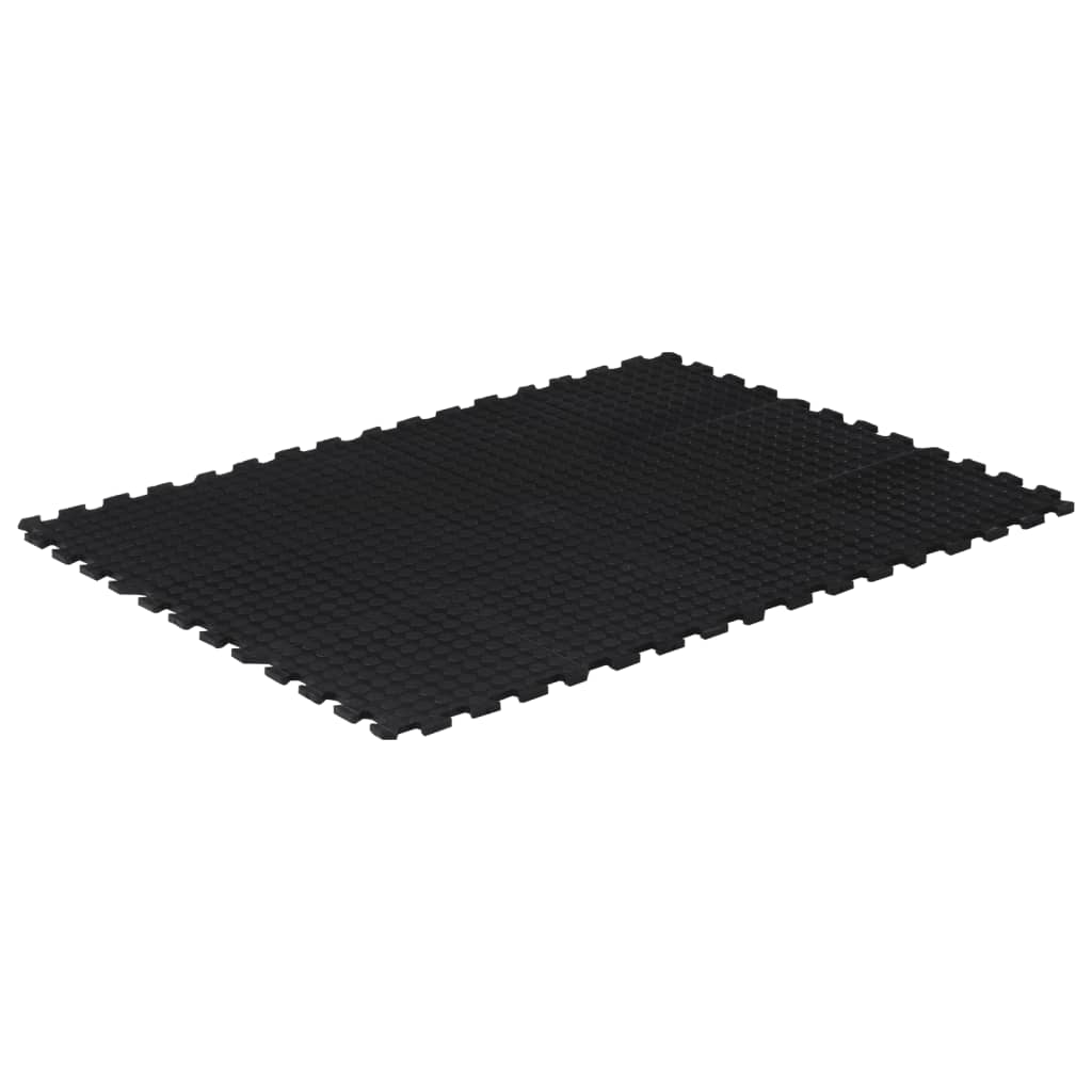 vidaXL Δάπεδο Προστασίας Παζλ Μαύρο 12 χιλ. 90 x 120 εκ. Καουτσουκ