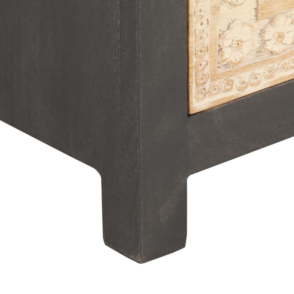 vidaXL Ντουλάπι με Συρτάρι Γκρι/Λευκό 75x35x55 εκ. Μασίφ Ξύλο Μάνγκο