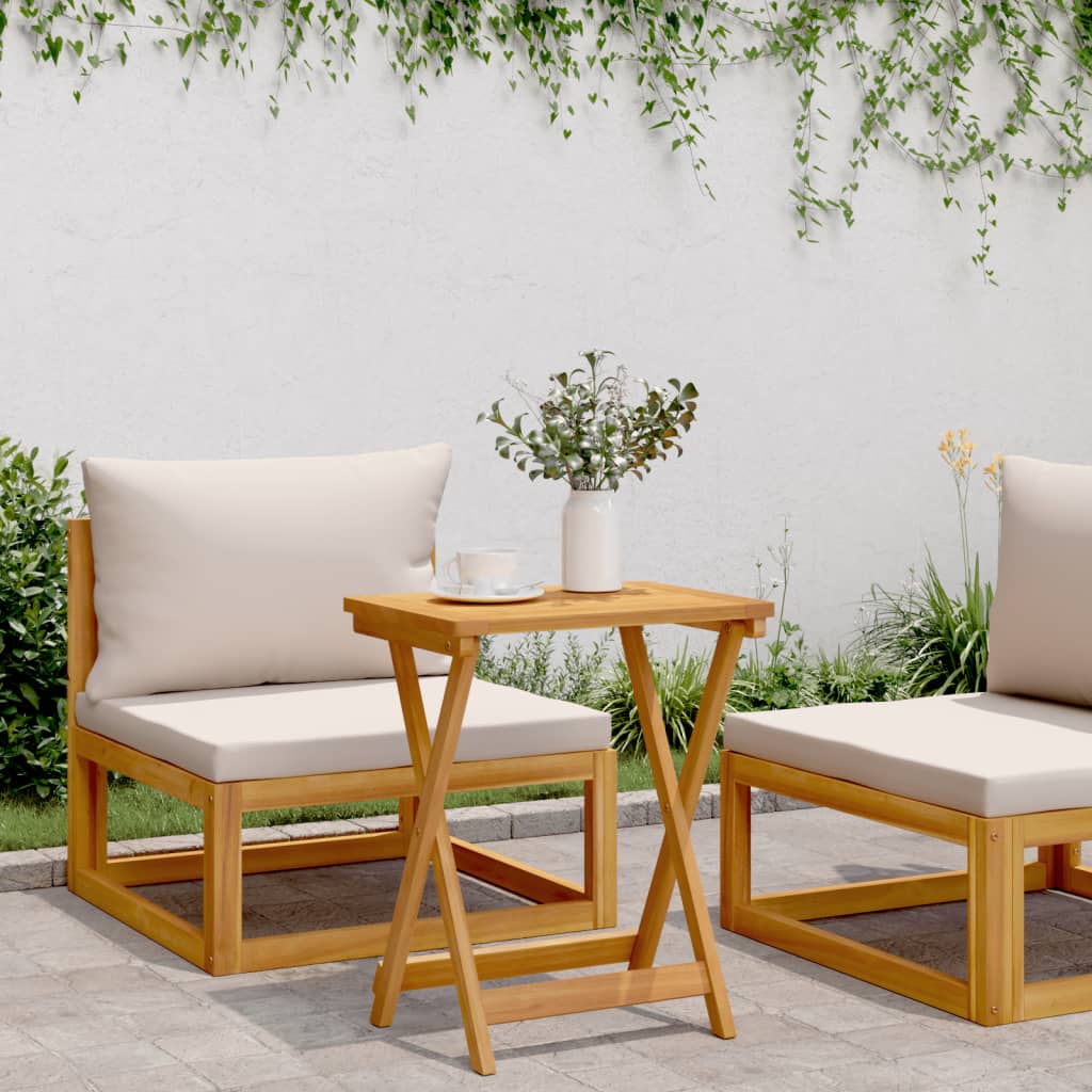 vidaXL Τραπέζι Κήπου Πτυσσόμενο 50x36x60 εκ. Μασίφ Ξύλο Ακακίας