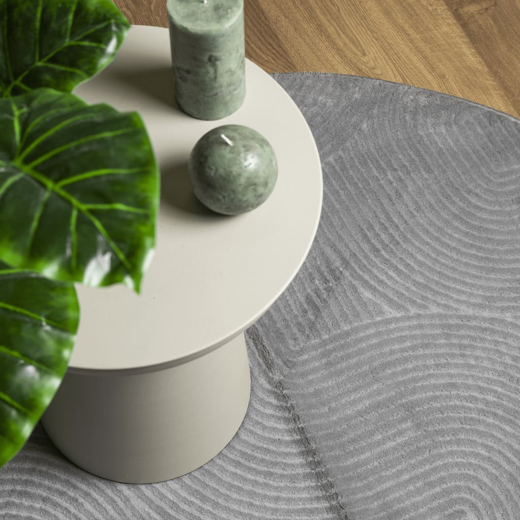 vidaXL Χαλί IZA με Κοντό Πέλος Σκανδιναβική Εμφάνιση Γκρι Ø 200 εκ.