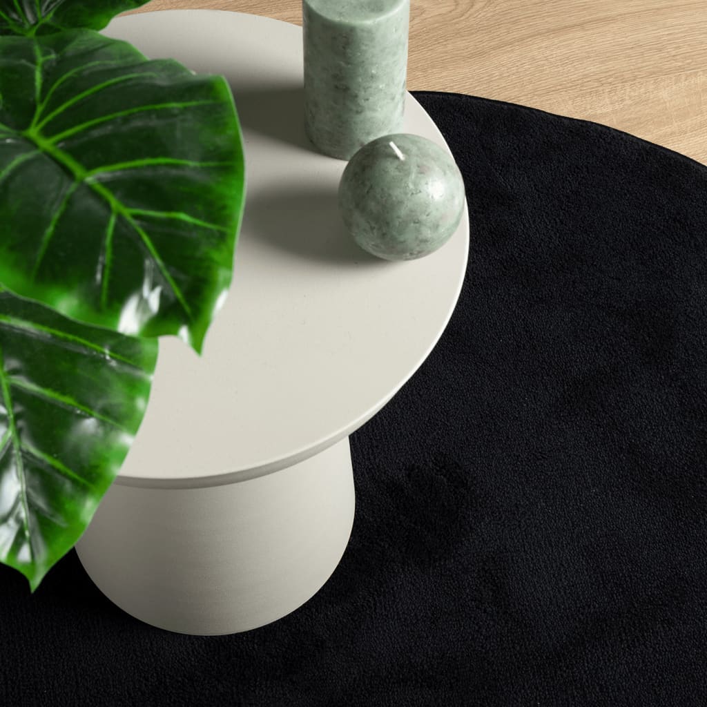 vidaXL Χαλί OVIEDO με Κοντό Πέλος Μαύρο Ø 160 εκ.